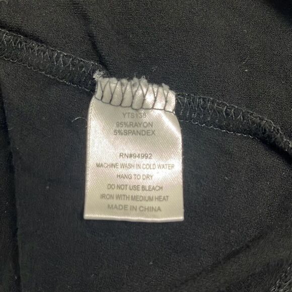 Patrizia Luca Black Pullover Top Long Puff Sleeves Sheer Stretch Small Italian - Picture 7 of 10